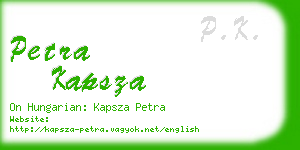 petra kapsza business card